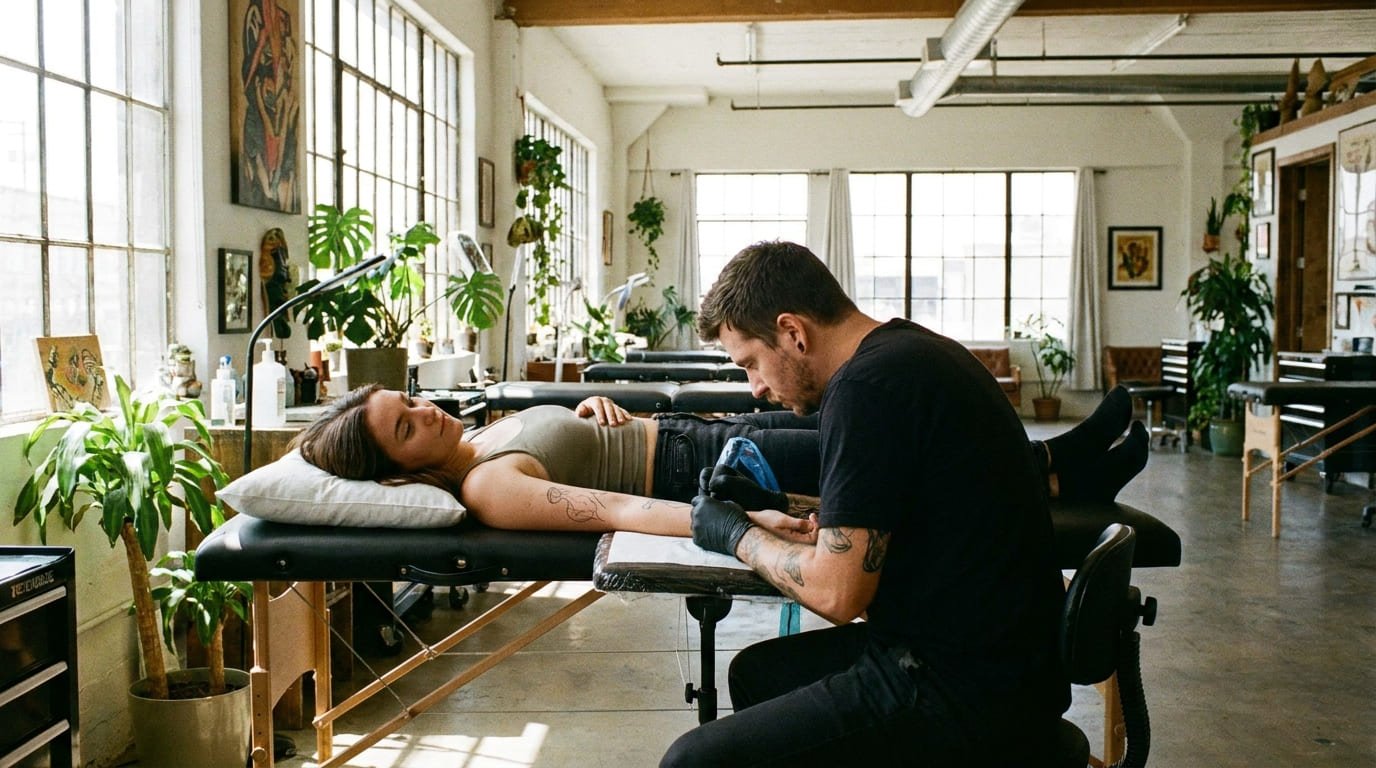 Experiencia durante una sesión de tatuaje fine line
