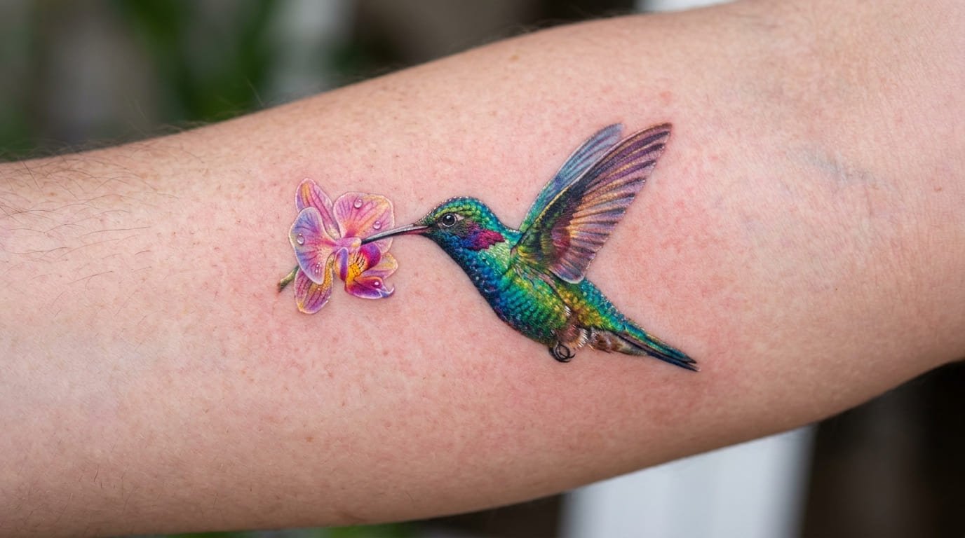 Tatuaje de microrealismo a color